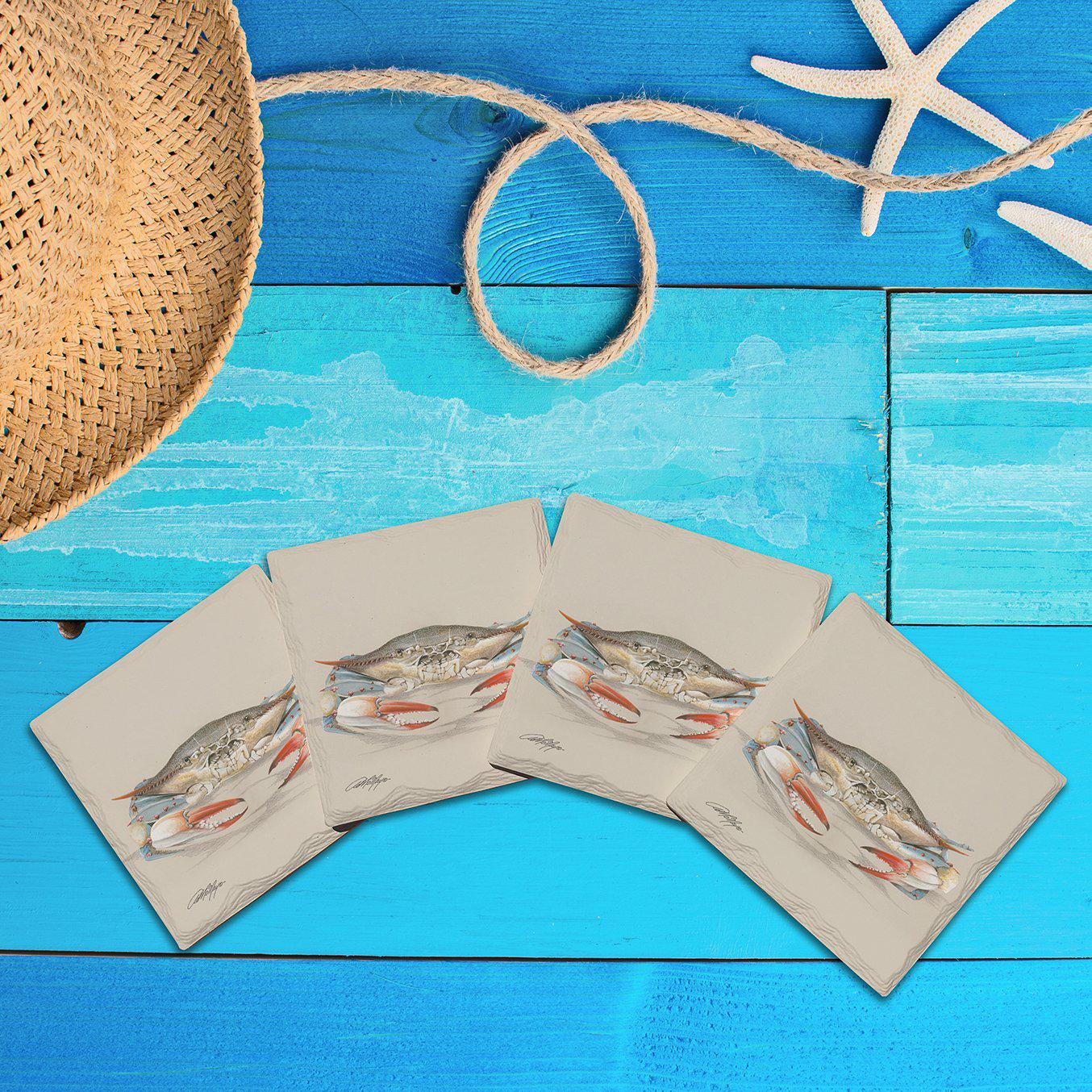 Curious Crab | Drink Coaster Set | Artist: Art Lamay