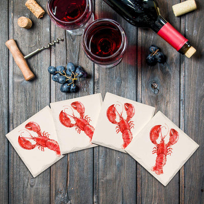 Big Red Lobster | Drink Coaster Set