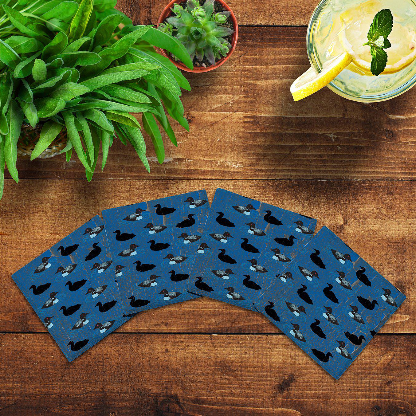 Loon Pattern | Drink Coaster Set