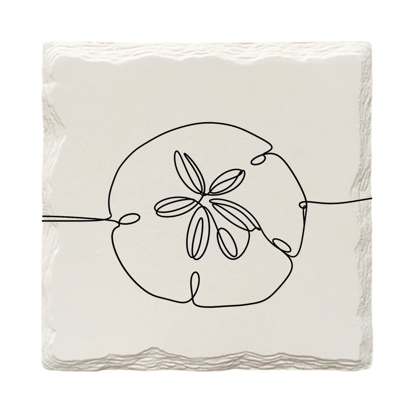 Beach Things Line Drawing Variety Pack | Drink Coaster Set