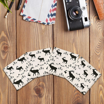 Elk & Mountains Pattern | Drink Coaster Set