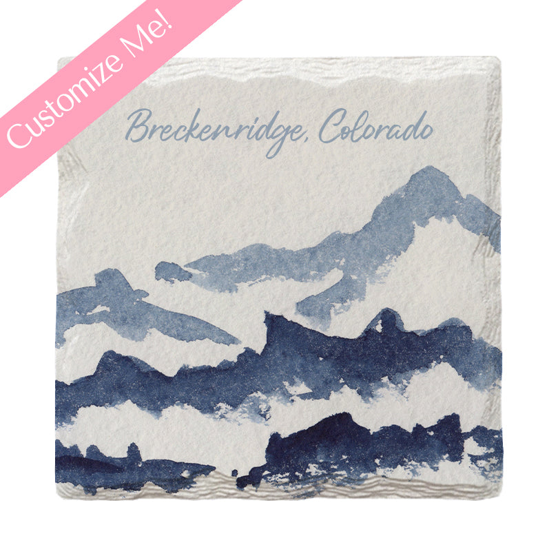 Customizable Watercolor Mountains | Drink Coaster Set