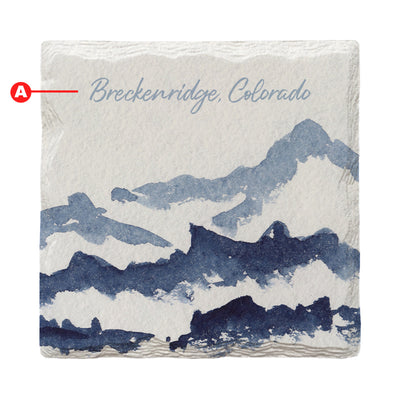 Customizable Watercolor Mountains | Drink Coaster Set