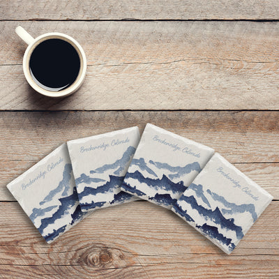 Customizable Watercolor Mountains | Drink Coaster Set