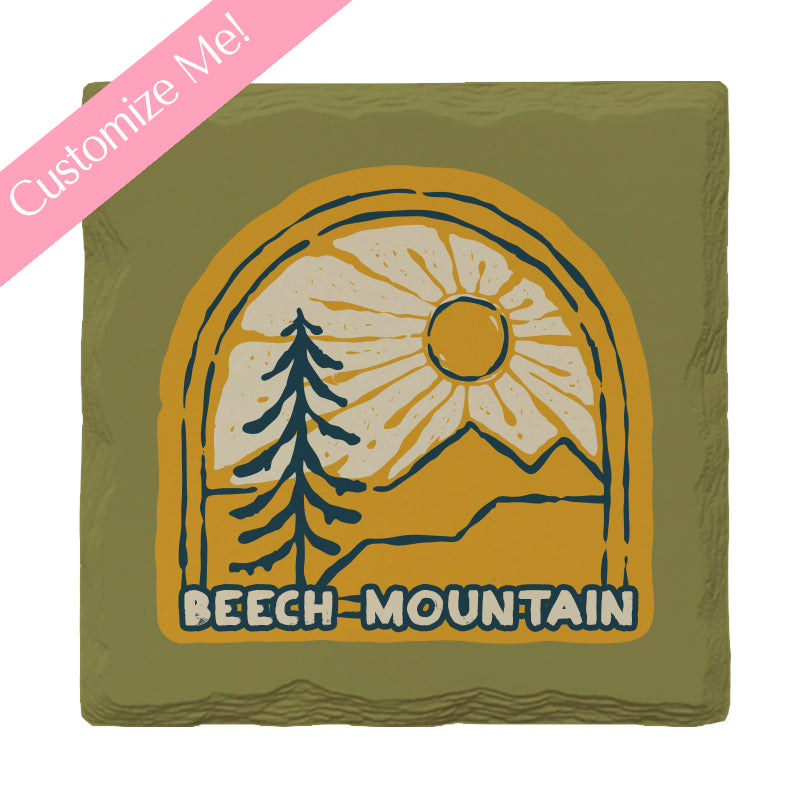 Customizable Window to the Mountains | Drink Coaster Set