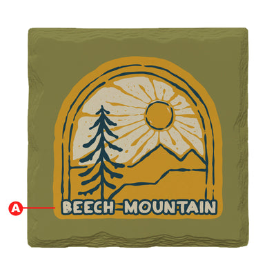 Customizable Window to the Mountains | Drink Coaster Set