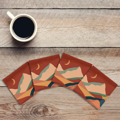 Sienna Mountains | Drink Coaster Set | Abstract