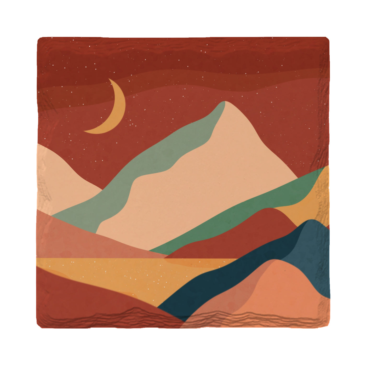 Sienna Mountains | Drink Coaster Set | Abstract