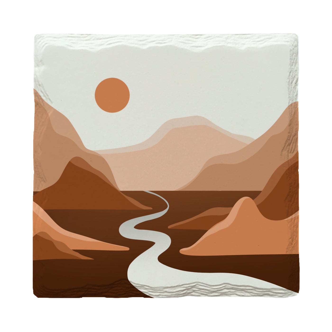 Mocha Mountains | Drink Coaster Set | Abstract