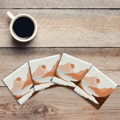 Caramel Mountains | Drink Coaster Set | Abstract