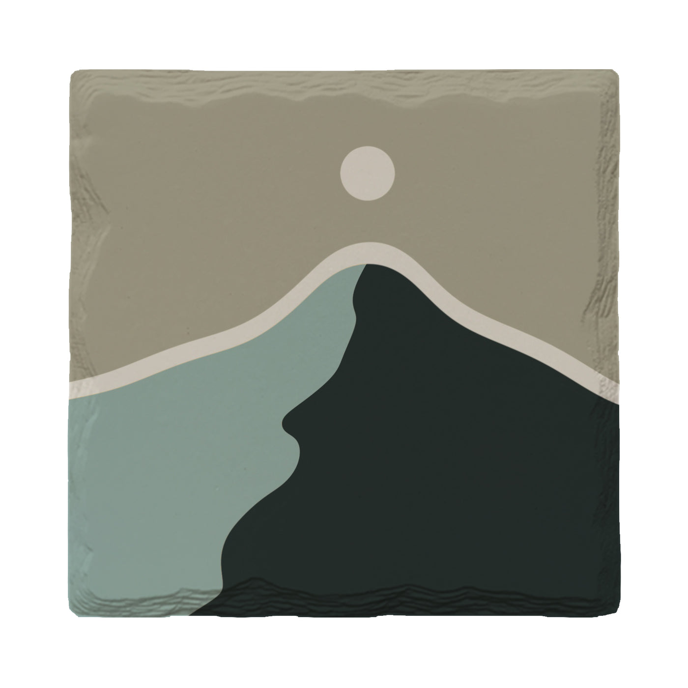 Moss Minimalist Mountain | Drink Coaster Set | Abstract