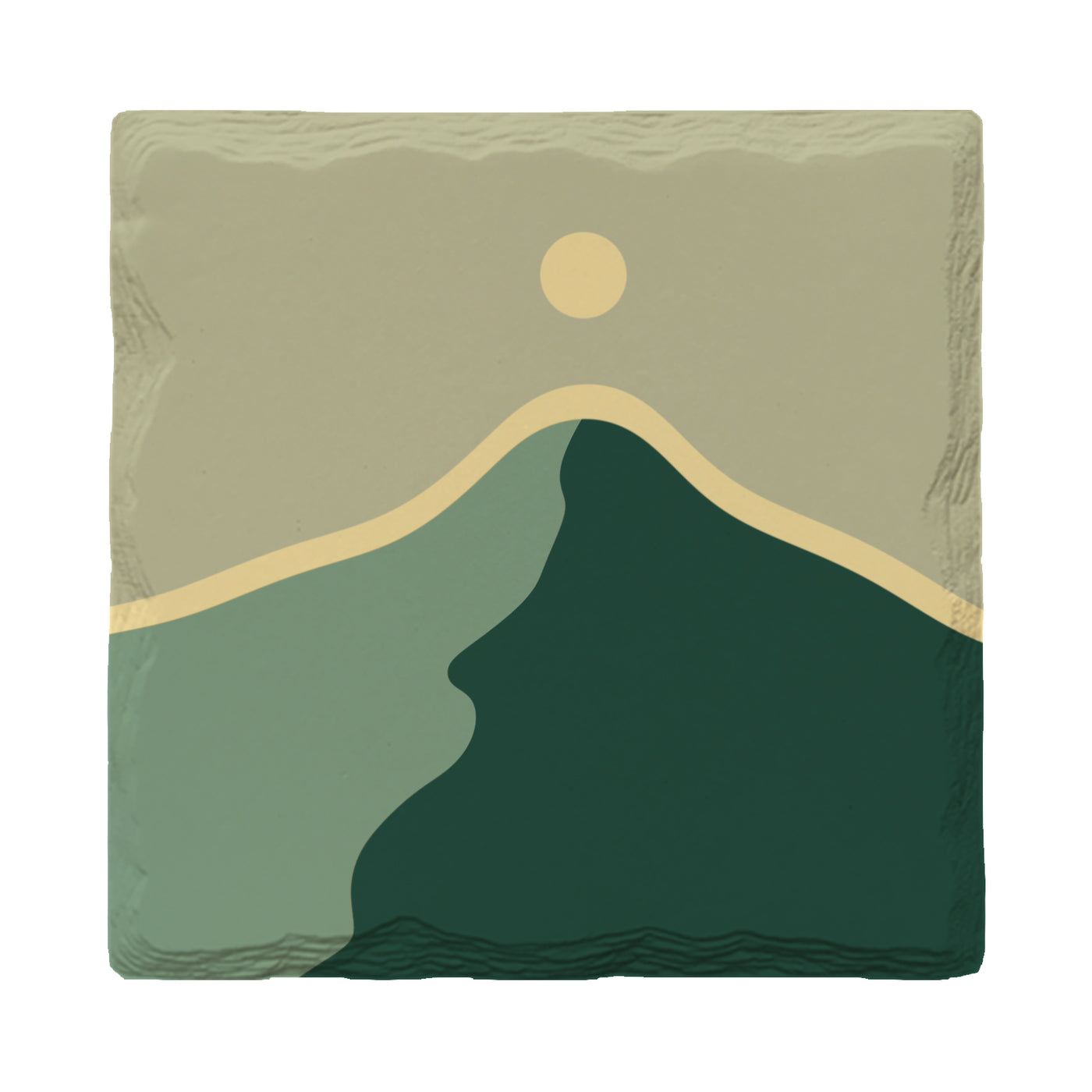 Wintergreen Minimalist Mountain | Drink Coaster Set | Abstract