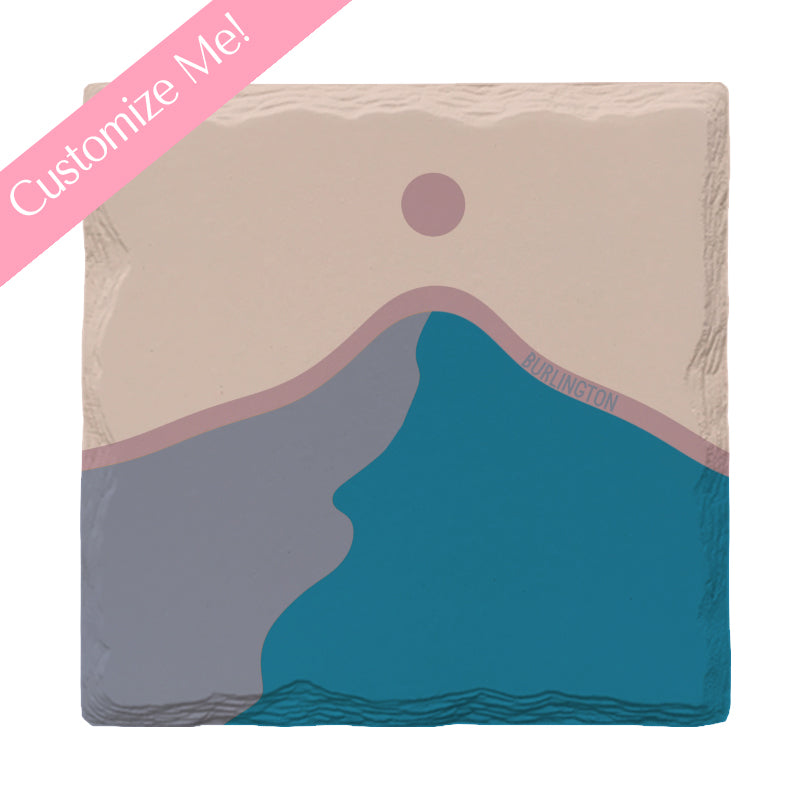 Customizable Dew Minimalist Mountain | Drink Coaster Set | Abstract