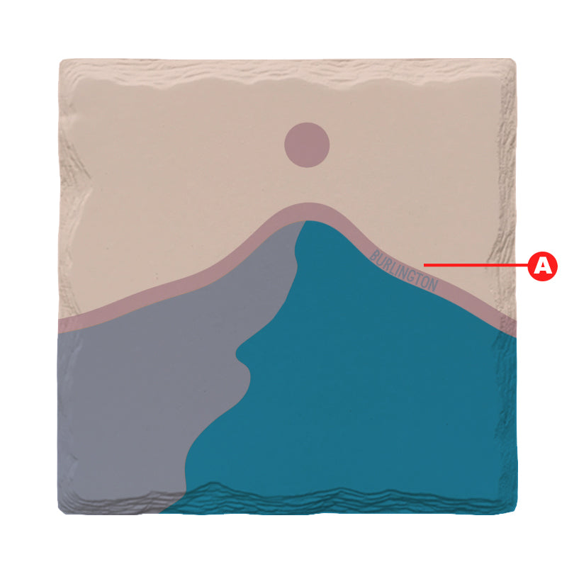 Customizable Dew Minimalist Mountain | Drink Coaster Set | Abstract