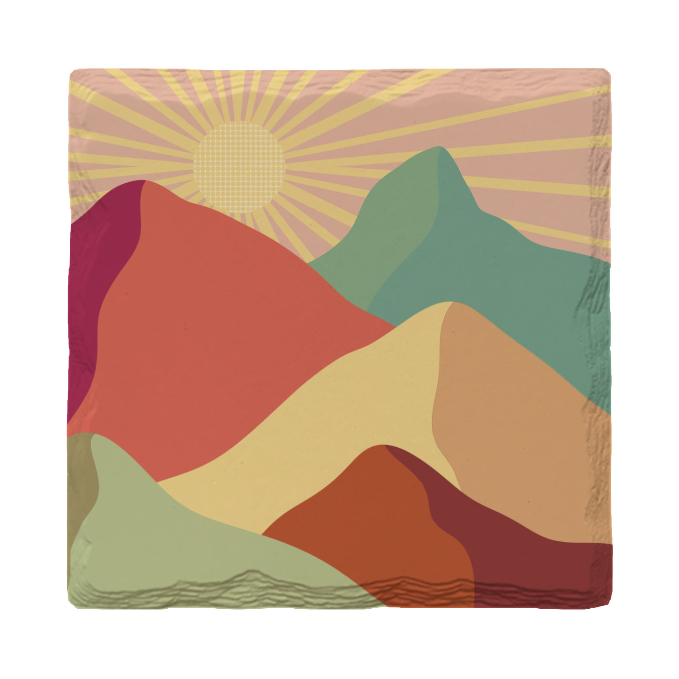 River Rock Mountains | Drink Coaster Set | Abstract