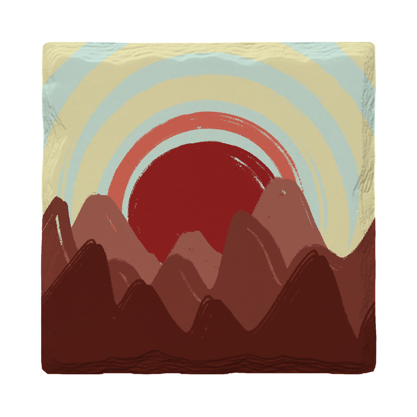 Chalk Mountains | Drink Coaster Set | Abstract