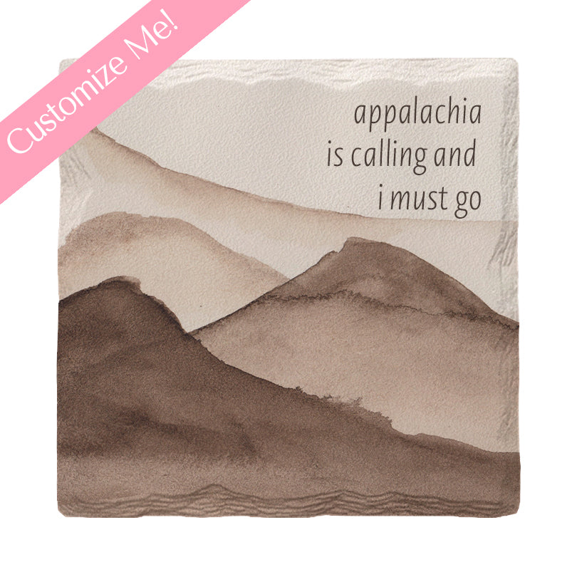 Customizable Watercolor Mountain Layers | Drink Coaster Set