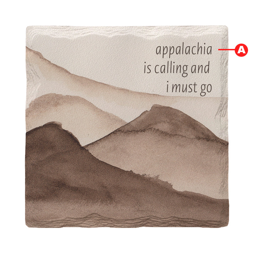 Customizable Watercolor Mountain Layers | Drink Coaster Set