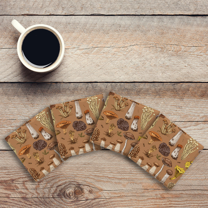 Mushroom Pattern | Drink Coaster Set