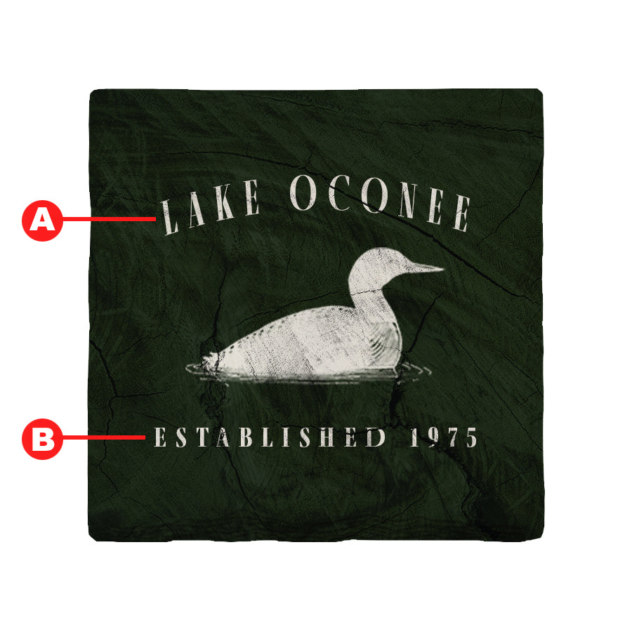 Customizable Duck on Lake| Lodge Green | Drink Coaster Set