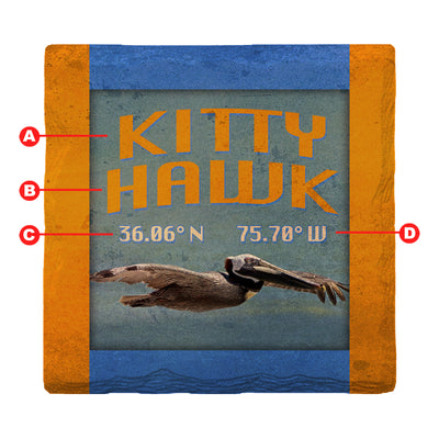 Customizable Pelican | Drink Coaster Set | Blue Orange