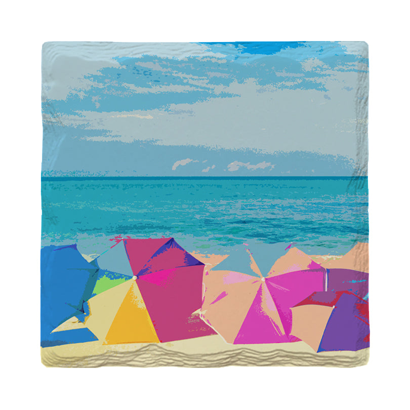 Colorful Beach Umbrellas | Drink Coaster Set