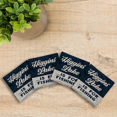 Customizable ...Is For  | Drink Coaster Set | Lodge Blue