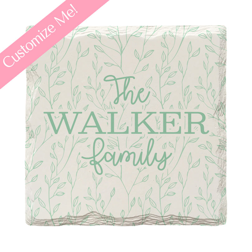 Customizable Leafy Greens Pattern | Drink Coaster Set