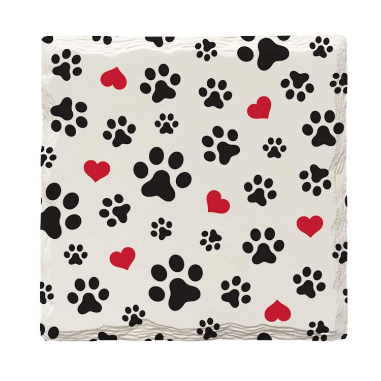 Dog Paws & Hearts | Drink Coaster Set