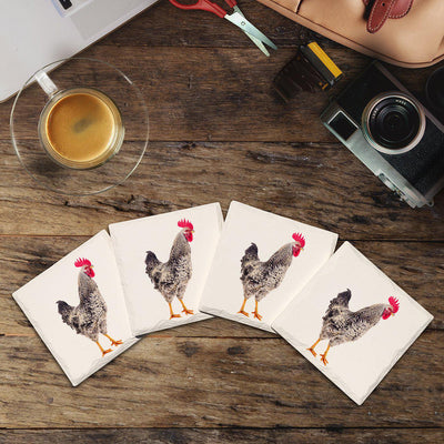 Cute Rooster | Drink Coaster Set