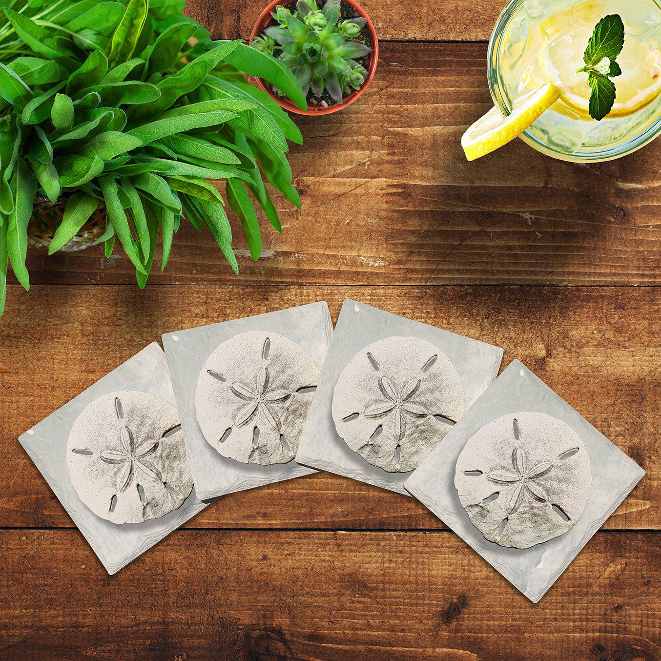 Sand Dollar Blue | Drink Coaster Set