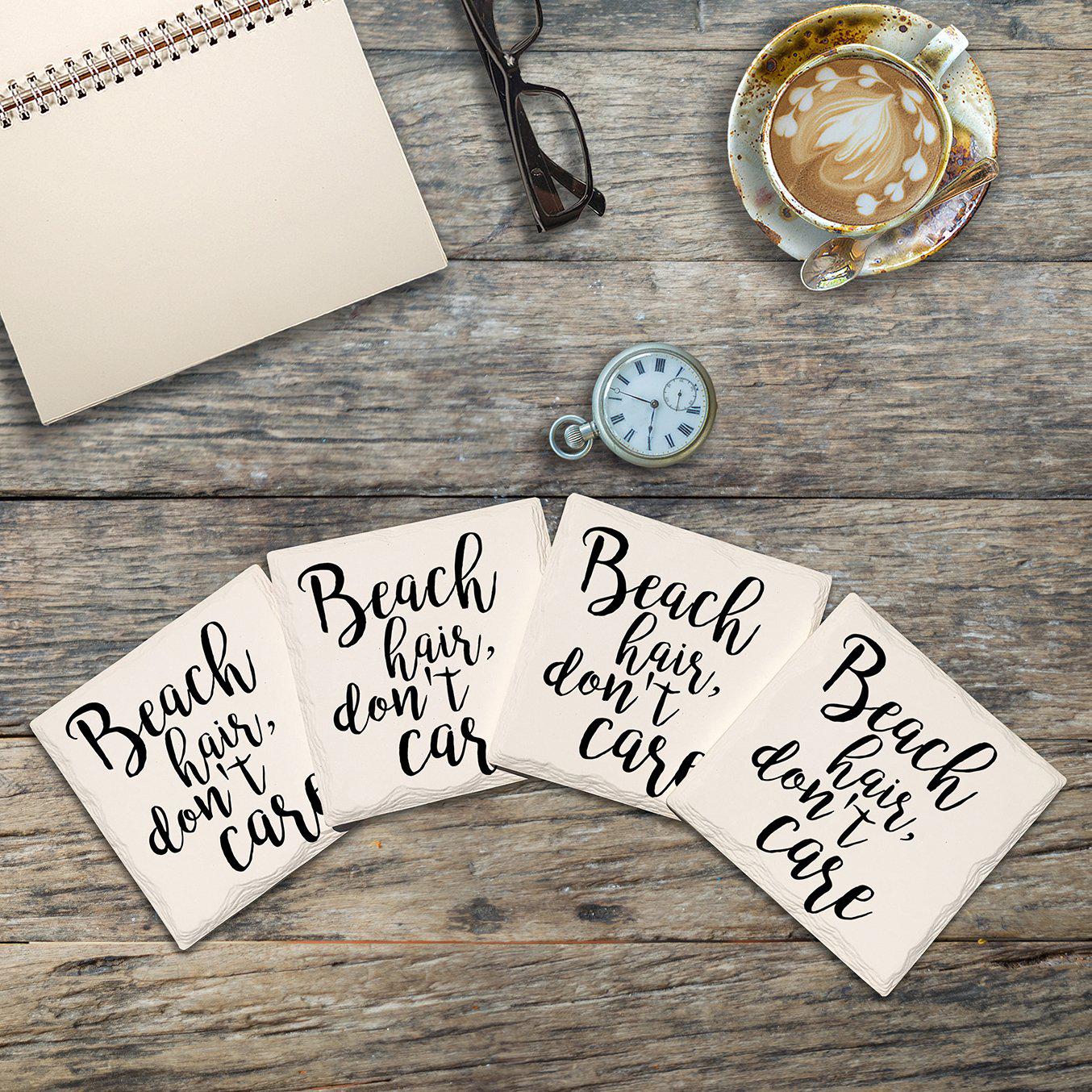 Beach Hair, Don't Care | Drink Coaster Set