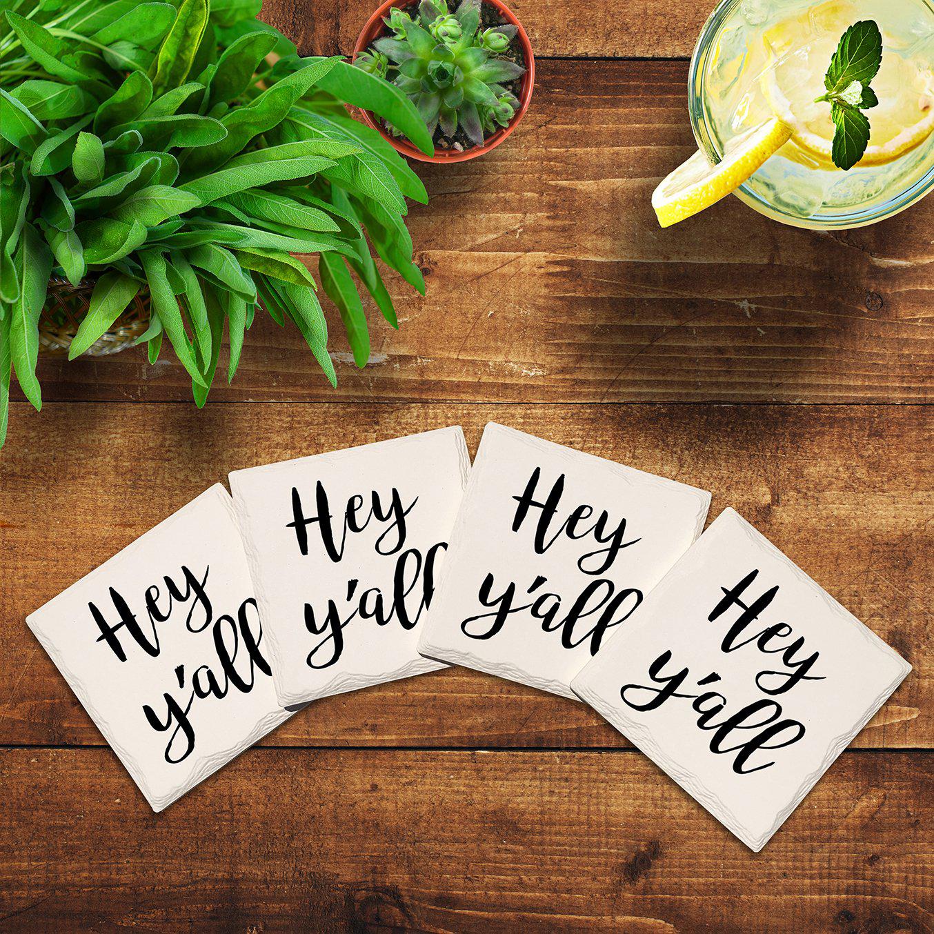 Hey Y'all | Drink Coaster Set