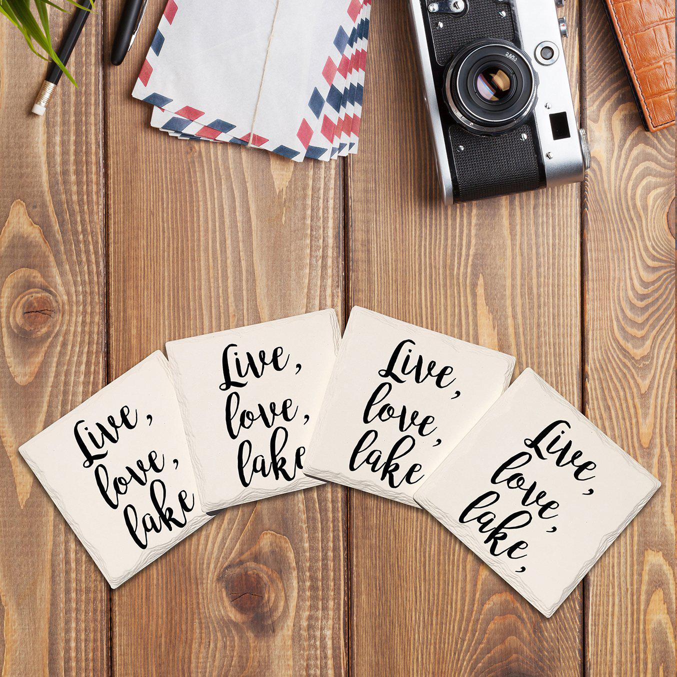 Live, Love, Lake | Drink Coaster Set