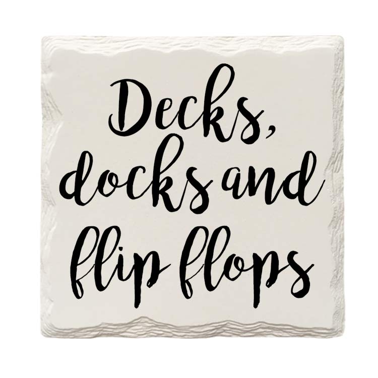 Decks, Docks and Flip Flops | Drink Coaster Set