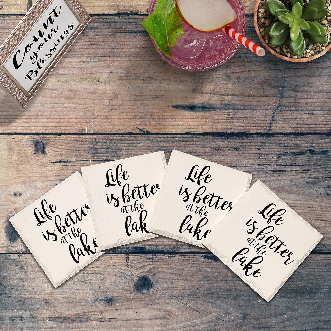 Life Is Better At The Lake | Drink Coaster Set