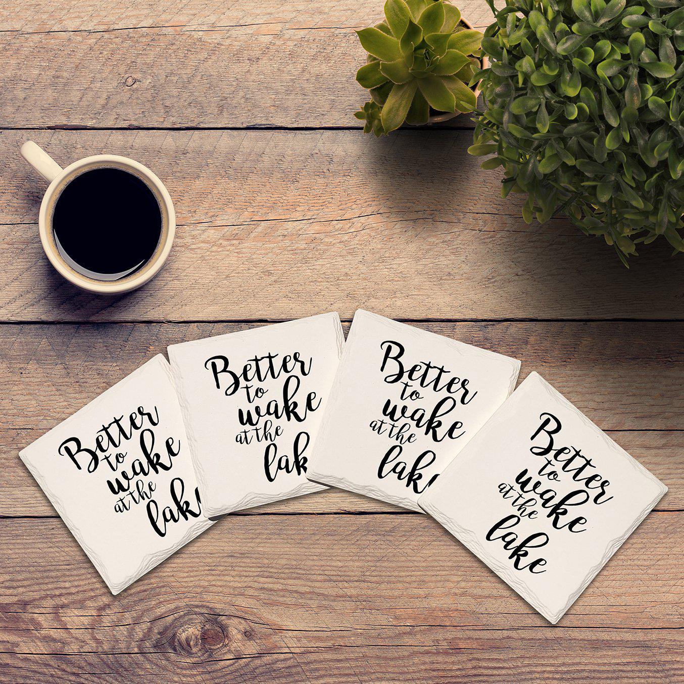 Better To Wake At The Lake | Drink Coaster Set