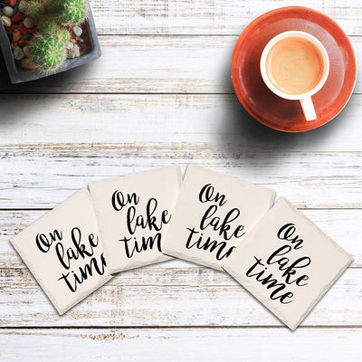 On Lake Time | Drink Coaster Set