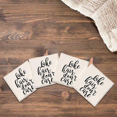 Lake Hair Don't Care | Drink Coaster Set