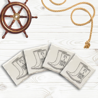 It's A Shore Thing Boots | Drink Coaster Set