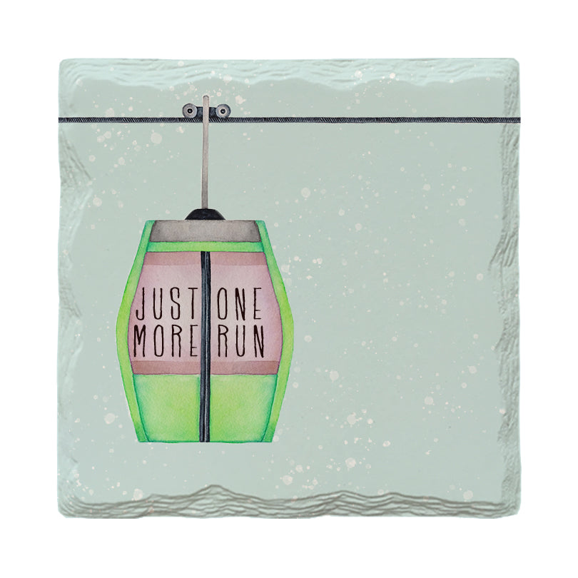 One More Run Ski Lift | Drink Coaster Set