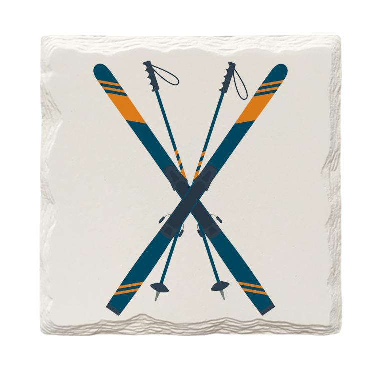 Crossed Skis | Drink Coaster Set