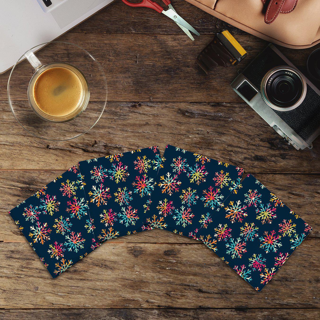 Colorful Snowflakes | Drink Coaster Set