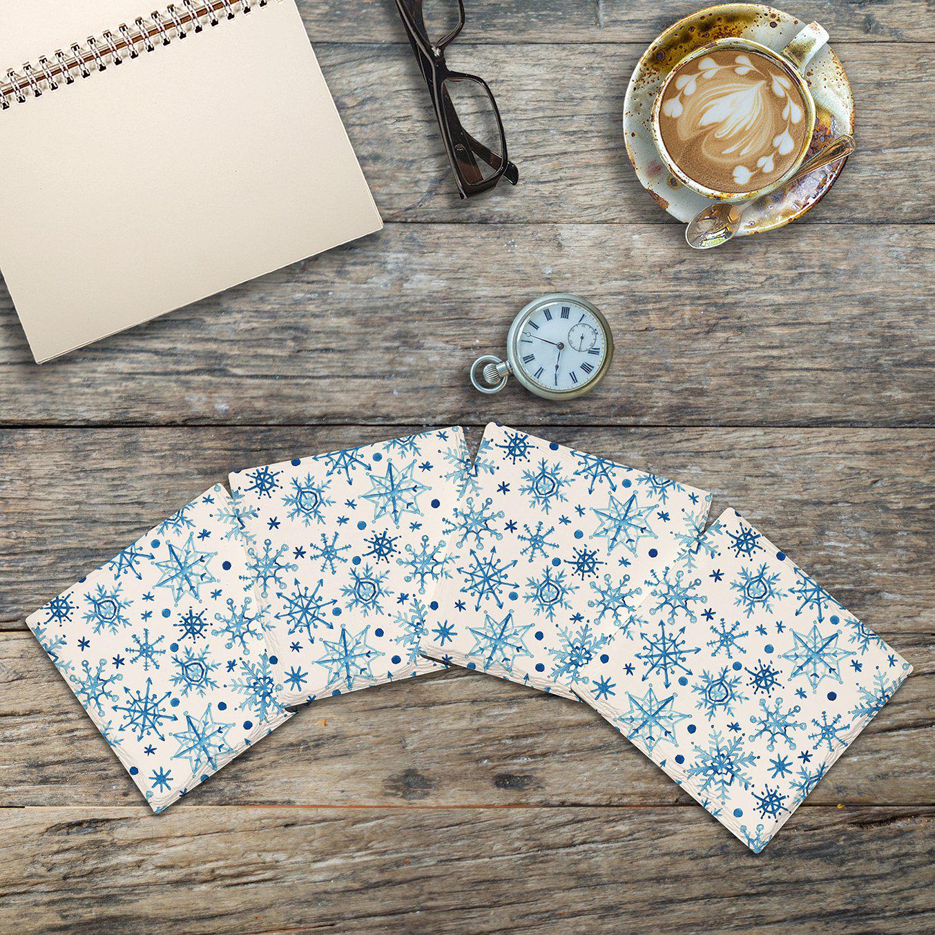 Blue Snowflakes | Drink Coaster Set