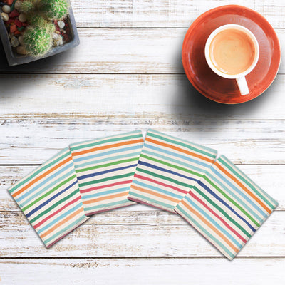 Colorful Stripes | Drink Coaster Set