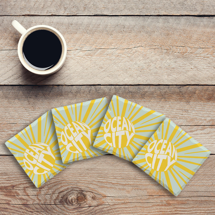 Customizable Pop Sun | Drink Coasters Set