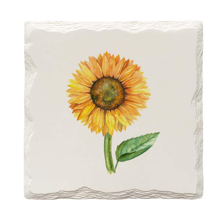 Single Sunflower | Drink Coaster Set