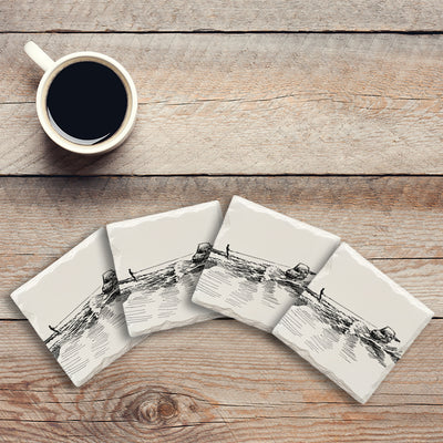 Drawn Water Skiing | Drink Coaster Set