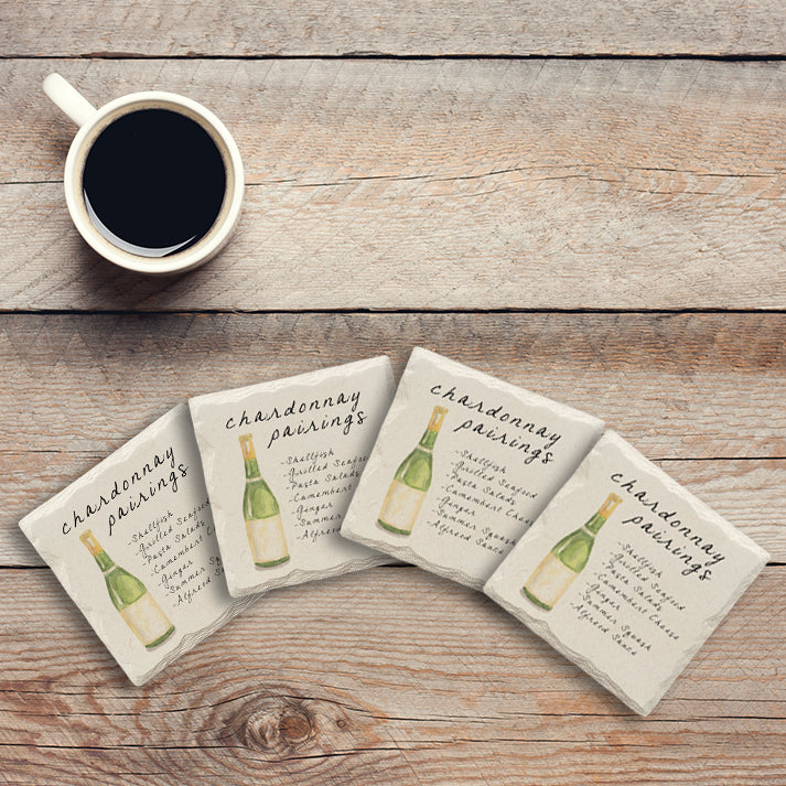 Chardonnay Pairings | Drink Coaster Set | Wine