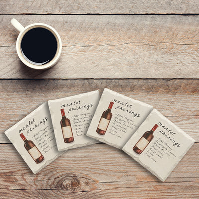 Merlot Pairings | Drink Coaster Set | Wine